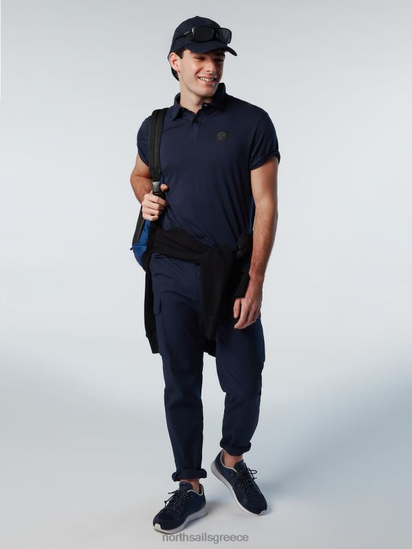 γρ North Sails άνδρες πουκάμισο πόλο από βαμβάκι και τένσελ ναυτικό μπλε NZP894 είδη ένδυσης