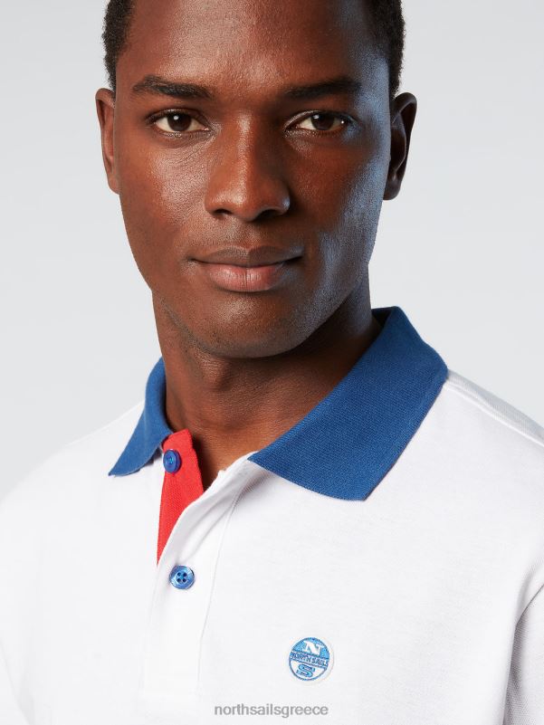 γρ North Sails άνδρες πουκάμισο πόλο από οργανικό βαμβάκι καινούργιο άσπρο NZP896 είδη ένδυσης