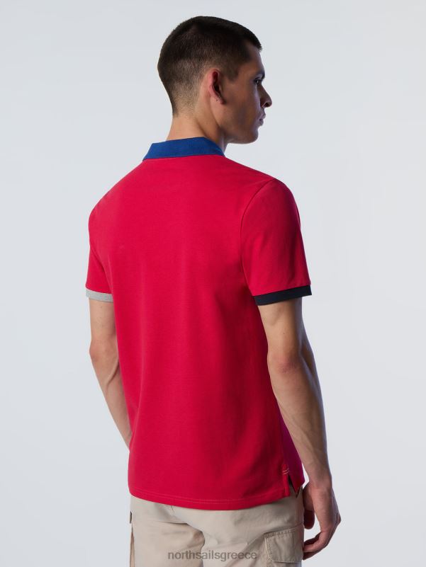 γρ North Sails άνδρες πουκάμισο πόλο από οργανικό βαμβάκι καινούργιο κόκκινο barberry NZP898 είδη ένδυσης