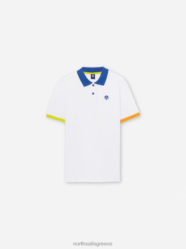 γρ North Sails άνδρες colour-block μπλουζάκι πόλο άσπρο NZP81142 είδη ένδυσης