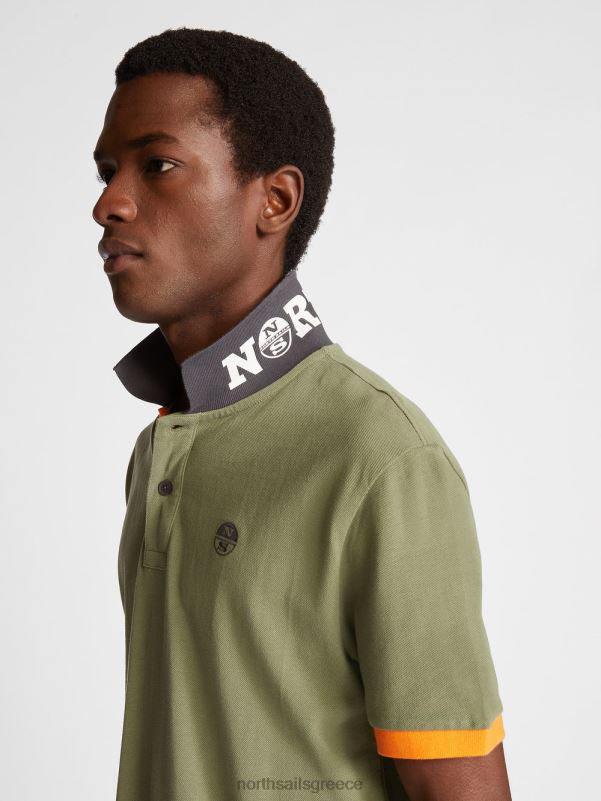 γρ North Sails άνδρες colour-block μπλουζάκι πόλο λαδί NZP81144 είδη ένδυσης
