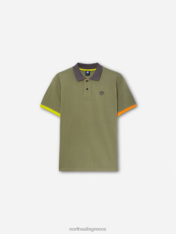γρ North Sails άνδρες colour-block μπλουζάκι πόλο λαδί NZP81144 είδη ένδυσης