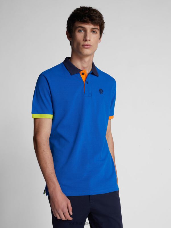 γρ North Sails άνδρες colour-block μπλουζάκι πόλο αναπνευστήρας μπλε NZP81147 είδη ένδυσης