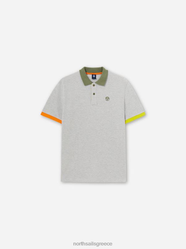 γρ North Sails άνδρες colour-block μπλουζάκι πόλο γκρι μελανζέ NZP81149 είδη ένδυσης