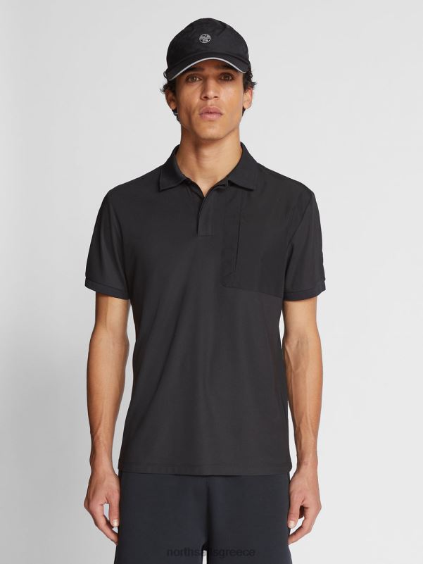 γρ North Sails άνδρες Πικέ πόλο μπλουζάκι coolmax μαύρος NZP81072 είδη ένδυσης