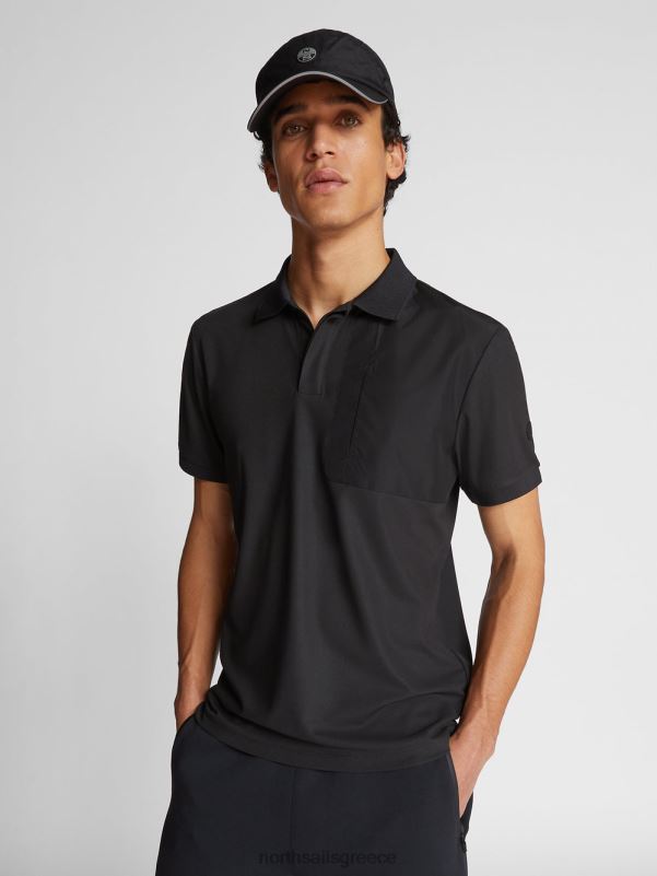γρ North Sails άνδρες Πικέ πόλο μπλουζάκι coolmax μαύρος NZP81072 είδη ένδυσης