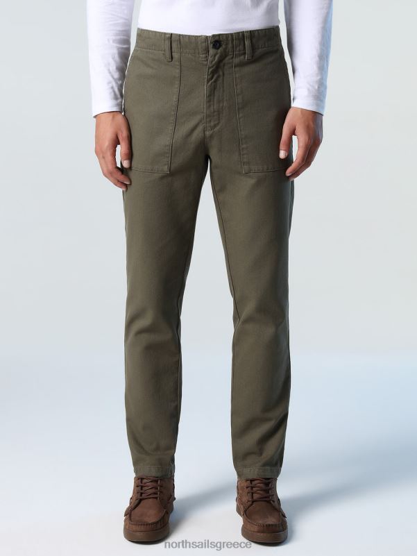 γρ North Sails άνδρες παντελόνι από ανακυκλωμένο βαμβάκι πράσινο κισσό NZP8834 είδη ένδυσης
