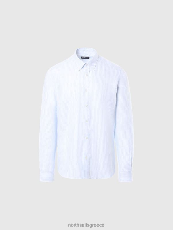γρ North Sails άνδρες ριγέ λινό πουκάμισο σύνθετο 1 NZP8229 είδη ένδυσης