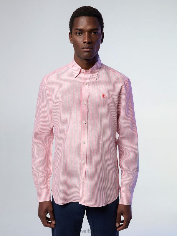 γρ North Sails άνδρες ριγέ λινό πουκάμισο σύνθετο 2 NZP8230 είδη ένδυσης