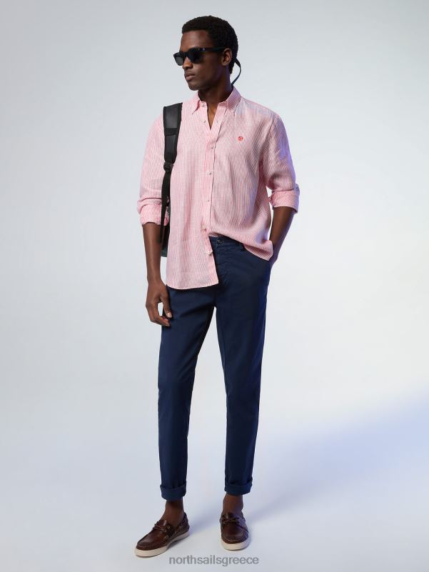 γρ North Sails άνδρες ριγέ λινό πουκάμισο σύνθετο 2 NZP8230 είδη ένδυσης