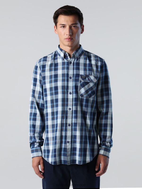 γρ North Sails άνδρες πλυμένο βαμβακερό πουκάμισο σύνθετο 2 NZP8838 είδη ένδυσης