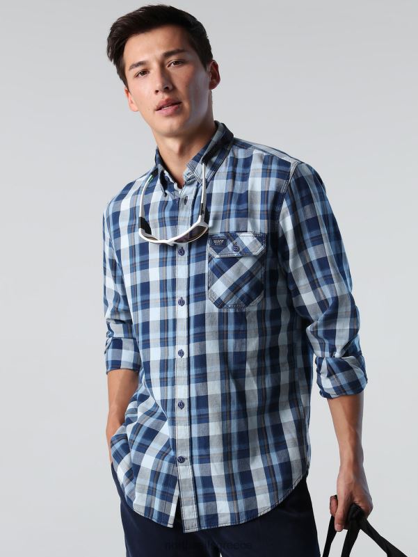 γρ North Sails άνδρες πλυμένο βαμβακερό πουκάμισο σύνθετο 2 NZP8838 είδη ένδυσης