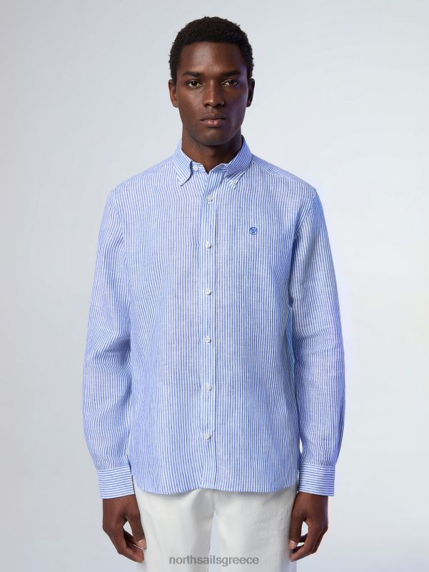 γρ North Sails άνδρες ριγέ λινό πουκάμισο σύνθετο 3 NZP8231 είδη ένδυσης