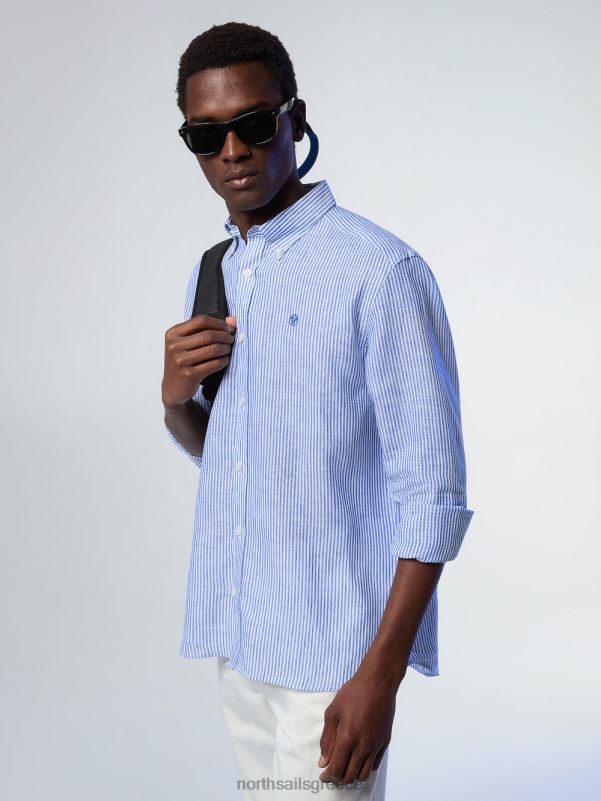γρ North Sails άνδρες ριγέ λινό πουκάμισο σύνθετο 3 NZP8231 είδη ένδυσης