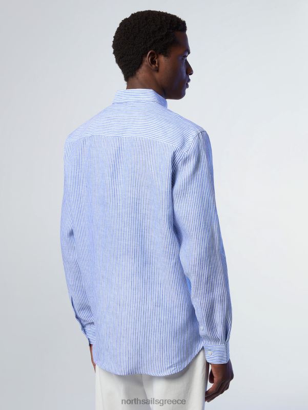 γρ North Sails άνδρες ριγέ λινό πουκάμισο σύνθετο 3 NZP8231 είδη ένδυσης