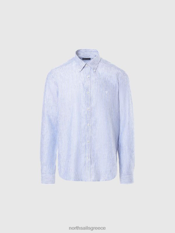 γρ North Sails άνδρες ριγέ λινό πουκάμισο σύνθετο 3 NZP8231 είδη ένδυσης