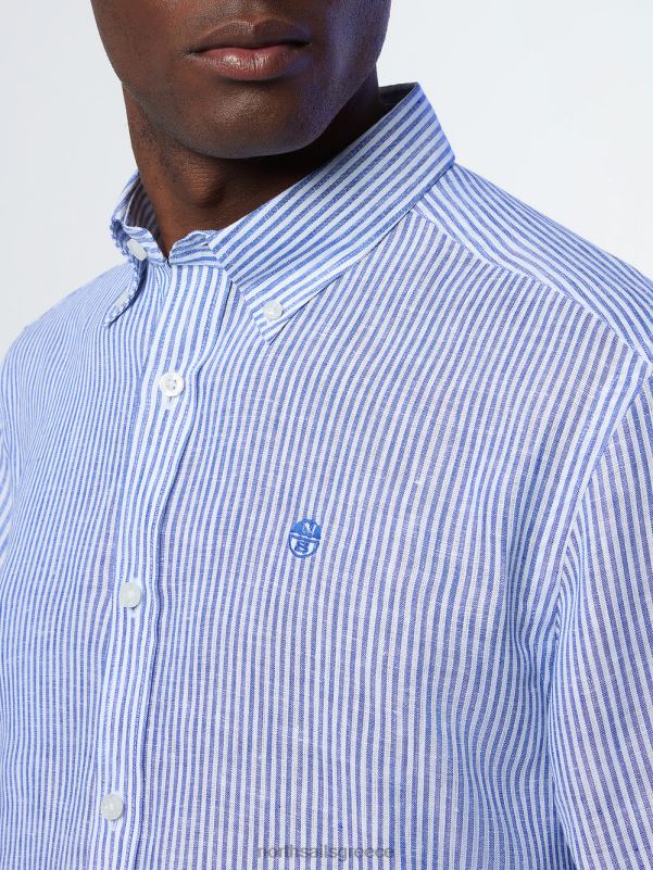 γρ North Sails άνδρες ριγέ λινό πουκάμισο σύνθετο 3 NZP8231 είδη ένδυσης