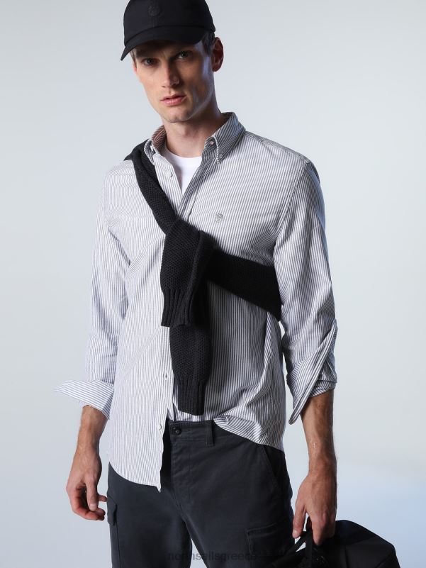 γρ North Sails άνδρες ριγέ πουκάμισο σύνθετο 3 NZP8674 είδη ένδυσης