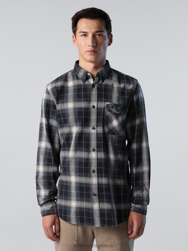 γρ North Sails άνδρες πλυμένο βαμβακερό πουκάμισο σύνθετο 3 NZP8839 είδη ένδυσης