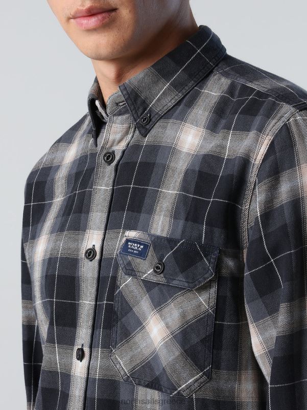 γρ North Sails άνδρες πλυμένο βαμβακερό πουκάμισο σύνθετο 3 NZP8839 είδη ένδυσης