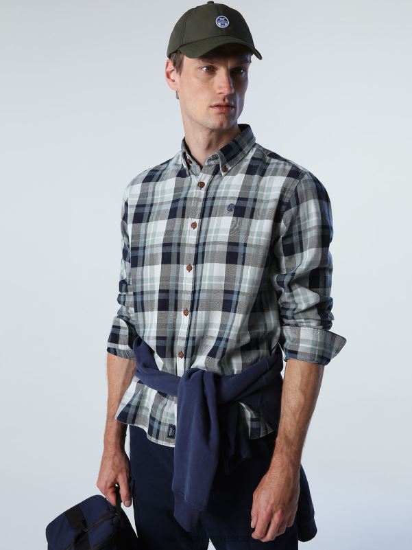 γρ North Sails άνδρες καρό βαμβακερό πουκάμισο σύνθετο 3 NZP8841 είδη ένδυσης