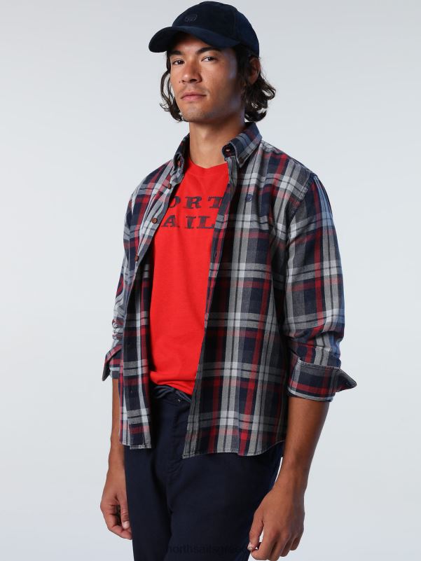 γρ North Sails άνδρες καρό βαμβακερό πουκάμισο σύνθετο 4 NZP8842 είδη ένδυσης