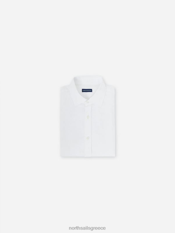 γρ North Sails άνδρες λινό πουκάμισο άσπρο NZP81177 είδη ένδυσης