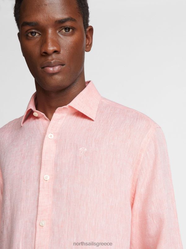 γρ North Sails άνδρες λινό πουκάμισο το κόκκινο NZP81178 είδη ένδυσης