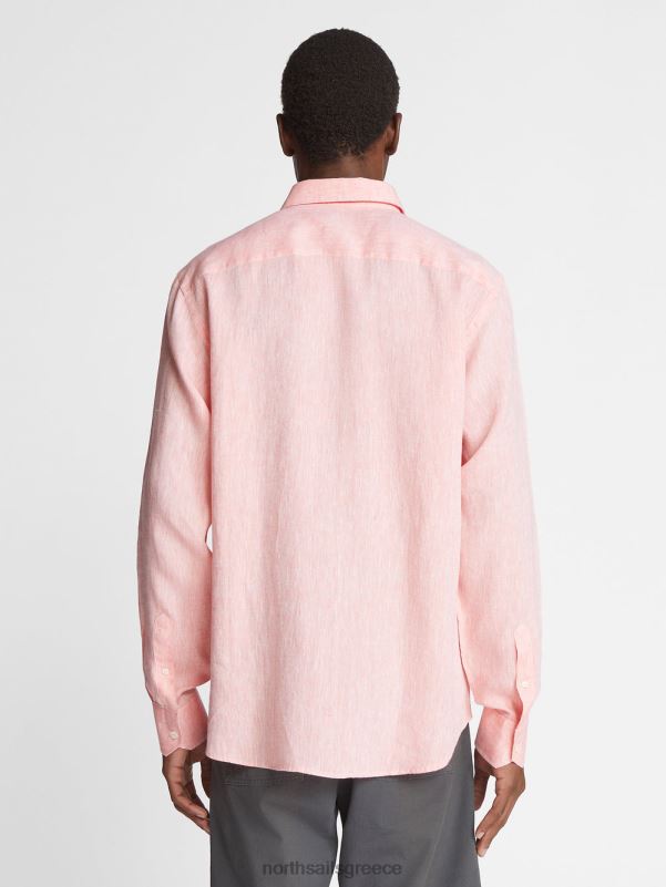 γρ North Sails άνδρες λινό πουκάμισο το κόκκινο NZP81178 είδη ένδυσης