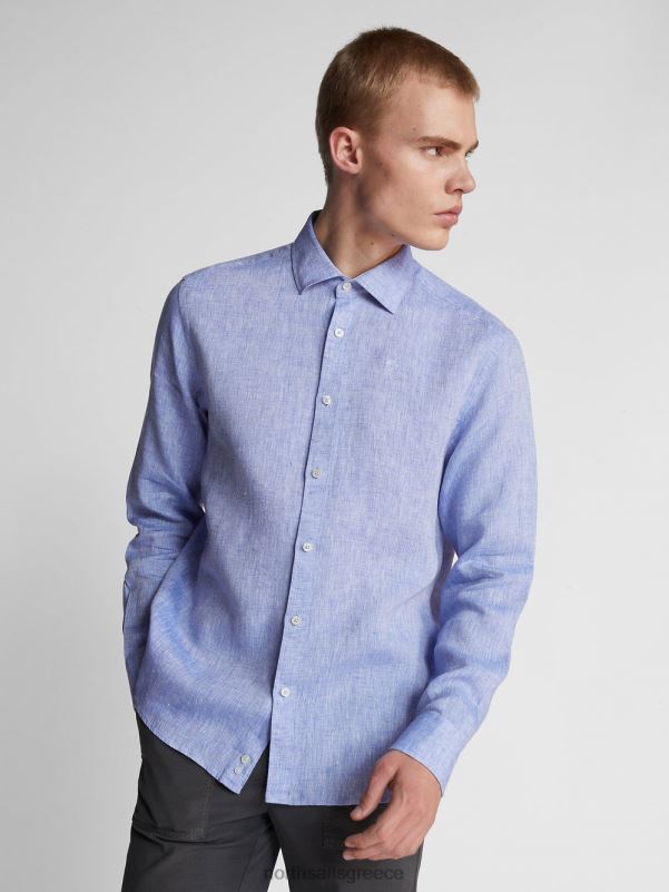 γρ North Sails άνδρες λινό πουκάμισο γαλάζιο NZP81180 είδη ένδυσης