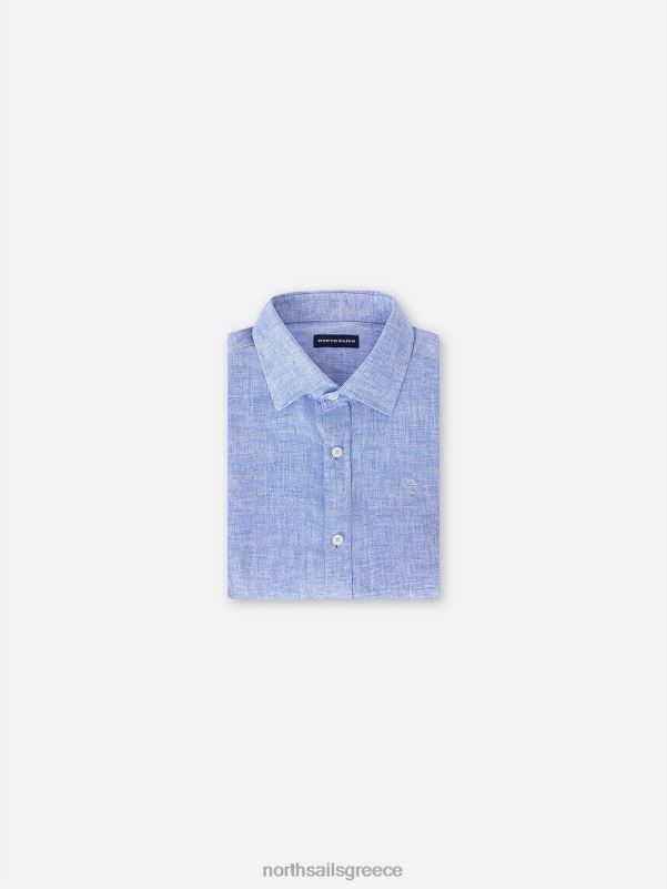 γρ North Sails άνδρες λινό πουκάμισο γαλάζιο NZP81180 είδη ένδυσης