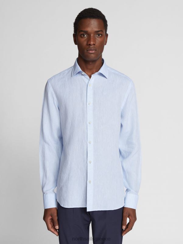 γρ North Sails άνδρες λινό πουκάμισο δροσερό μπλε NZP81181 είδη ένδυσης