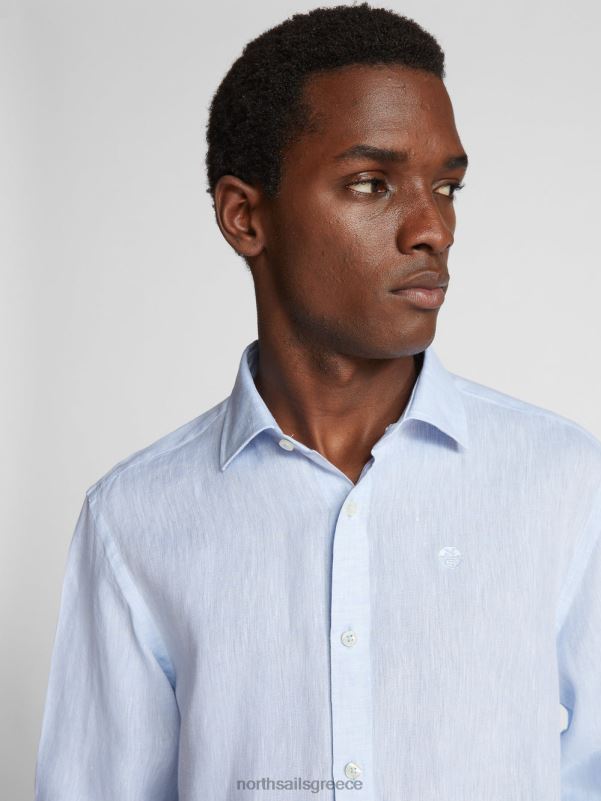 γρ North Sails άνδρες λινό πουκάμισο δροσερό μπλε NZP81181 είδη ένδυσης