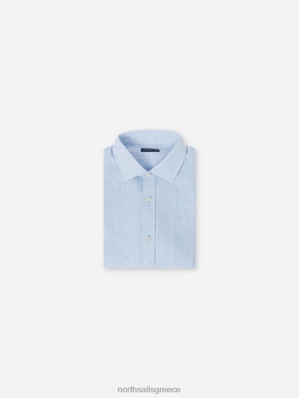 γρ North Sails άνδρες λινό πουκάμισο δροσερό μπλε NZP81181 είδη ένδυσης