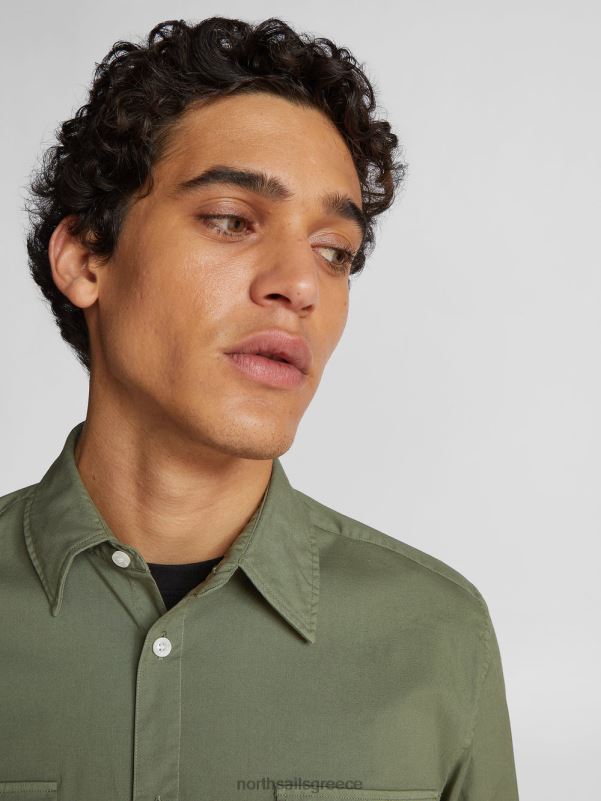 γρ North Sails άνδρες πουκάμισο από ποπλίνα λαδί NZP81183 είδη ένδυσης
