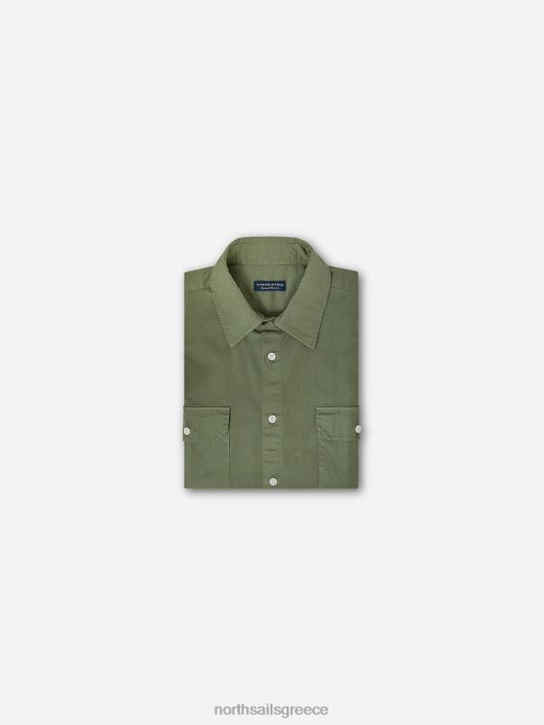 γρ North Sails άνδρες πουκάμισο από ποπλίνα λαδί NZP81183 είδη ένδυσης