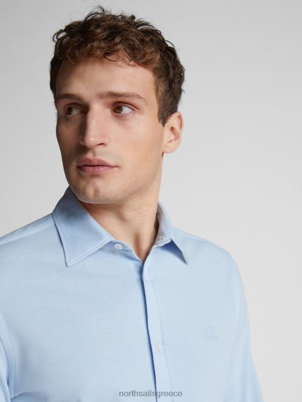 γρ North Sails άνδρες πουκάμισο πικέ γαλάζιο NZP81185 είδη ένδυσης