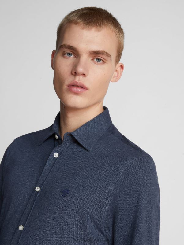 γρ North Sails άνδρες πουκάμισο πικέ ναυτικό μπλε NZP81186 είδη ένδυσης