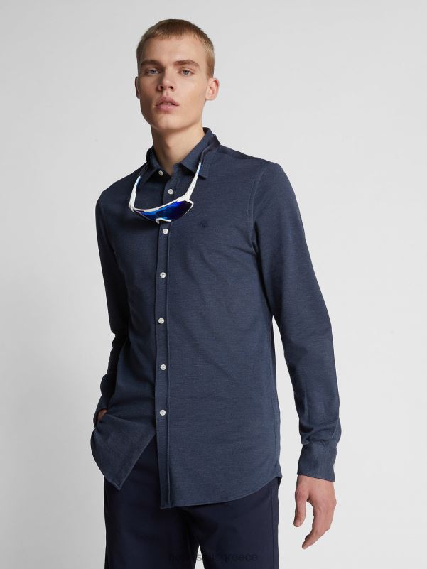 γρ North Sails άνδρες πουκάμισο πικέ ναυτικό μπλε NZP81186 είδη ένδυσης