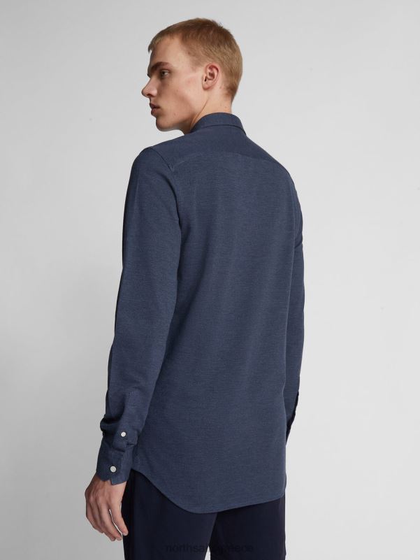 γρ North Sails άνδρες πουκάμισο πικέ ναυτικό μπλε NZP81186 είδη ένδυσης