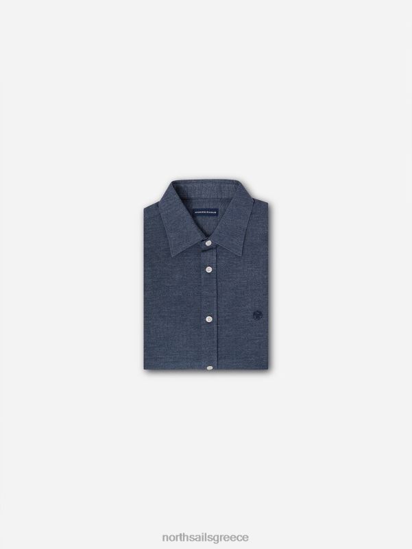γρ North Sails άνδρες πουκάμισο πικέ ναυτικό μπλε NZP81186 είδη ένδυσης