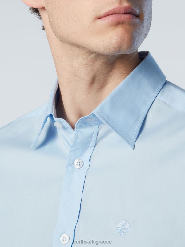 γρ North Sails άνδρες πουκάμισο από ποπλίνα γαλάζιο NZP8203 είδη ένδυσης