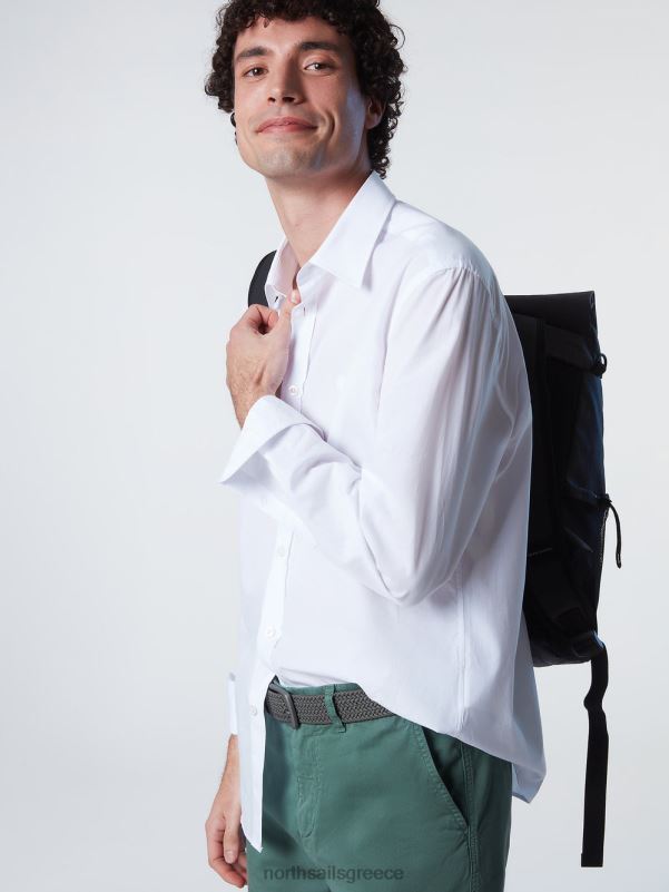 γρ North Sails άνδρες πουκάμισο από ποπλίνα άσπρο NZP8204 είδη ένδυσης