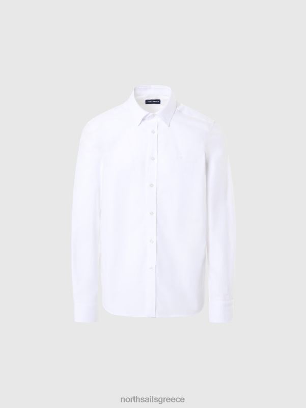 γρ North Sails άνδρες πουκάμισο από ποπλίνα άσπρο NZP8204 είδη ένδυσης