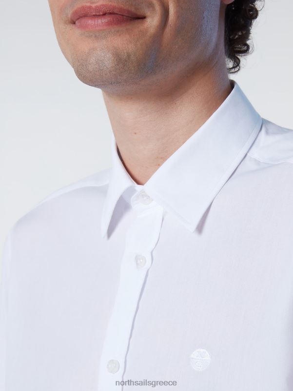 γρ North Sails άνδρες πουκάμισο από ποπλίνα άσπρο NZP8204 είδη ένδυσης