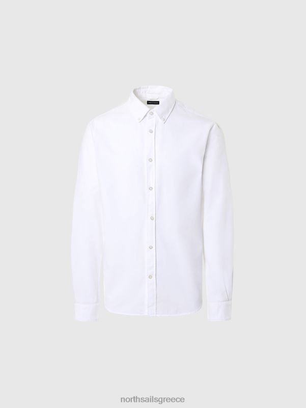 γρ North Sails άνδρες πουκάμισο γαμπαρντίνα άσπρο NZP8206 είδη ένδυσης