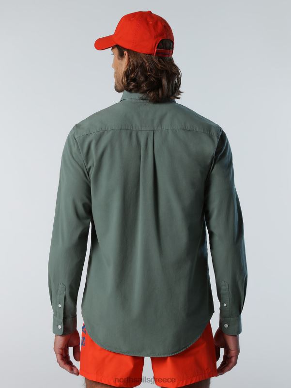 γρ North Sails άνδρες πουκάμισο γαμπαρντίνα στρατιωτικό πράσινο NZP8208 είδη ένδυσης