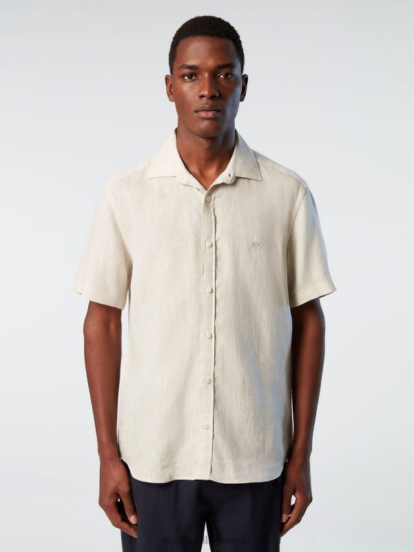 γρ North Sails άνδρες κοντομάνικο λινό πουκάμισο περιστέρι NZP8216 είδη ένδυσης