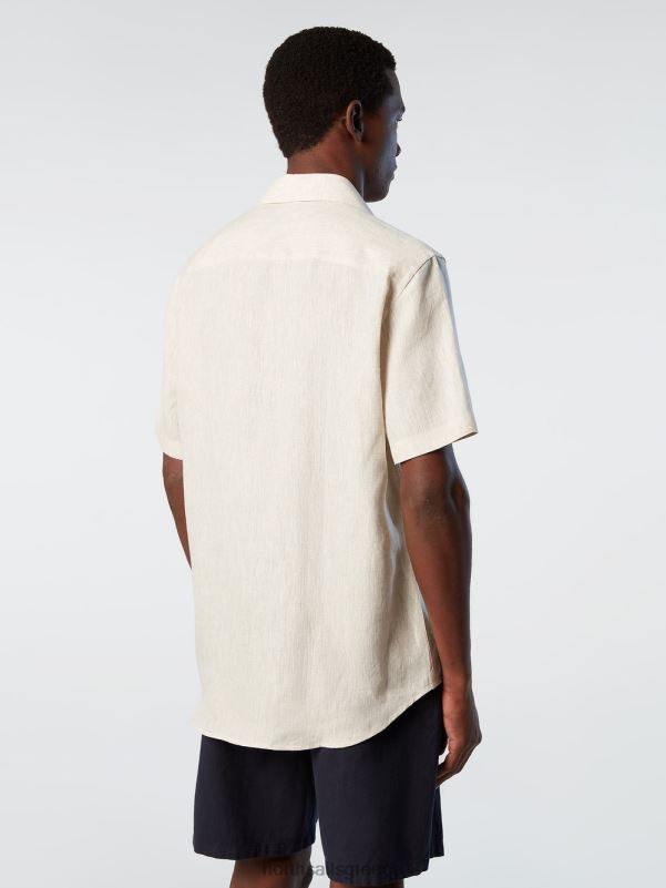 γρ North Sails άνδρες κοντομάνικο λινό πουκάμισο περιστέρι NZP8216 είδη ένδυσης