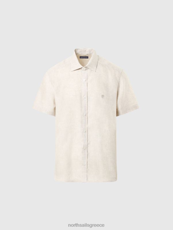 γρ North Sails άνδρες κοντομάνικο λινό πουκάμισο περιστέρι NZP8216 είδη ένδυσης